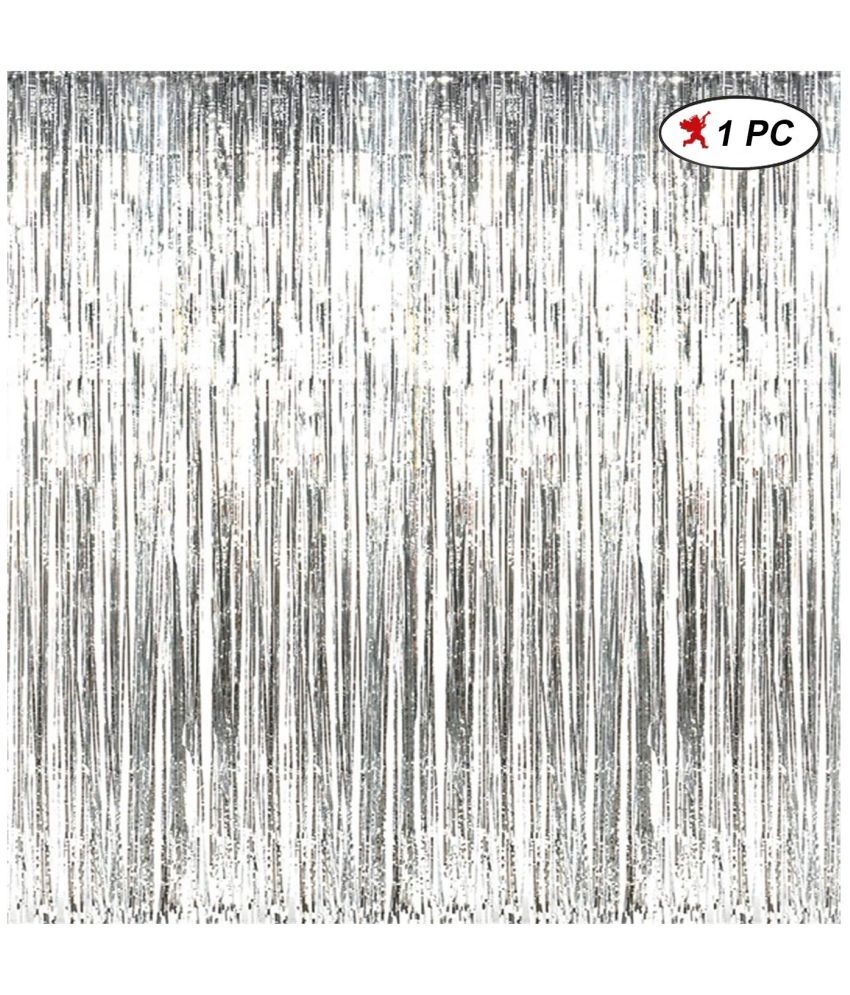     			Party Propz Silver Foil Curtain Pack Of 1 For marriage, Birthday and Anniversary, Baby Shower, Graduation and Photo booth Props Decoration