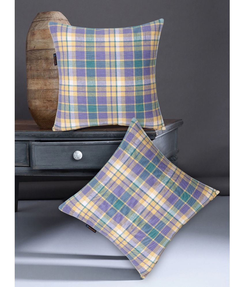     			mezposh Set of 2 Jute Cushion Covers 45X45 cm (18X18)