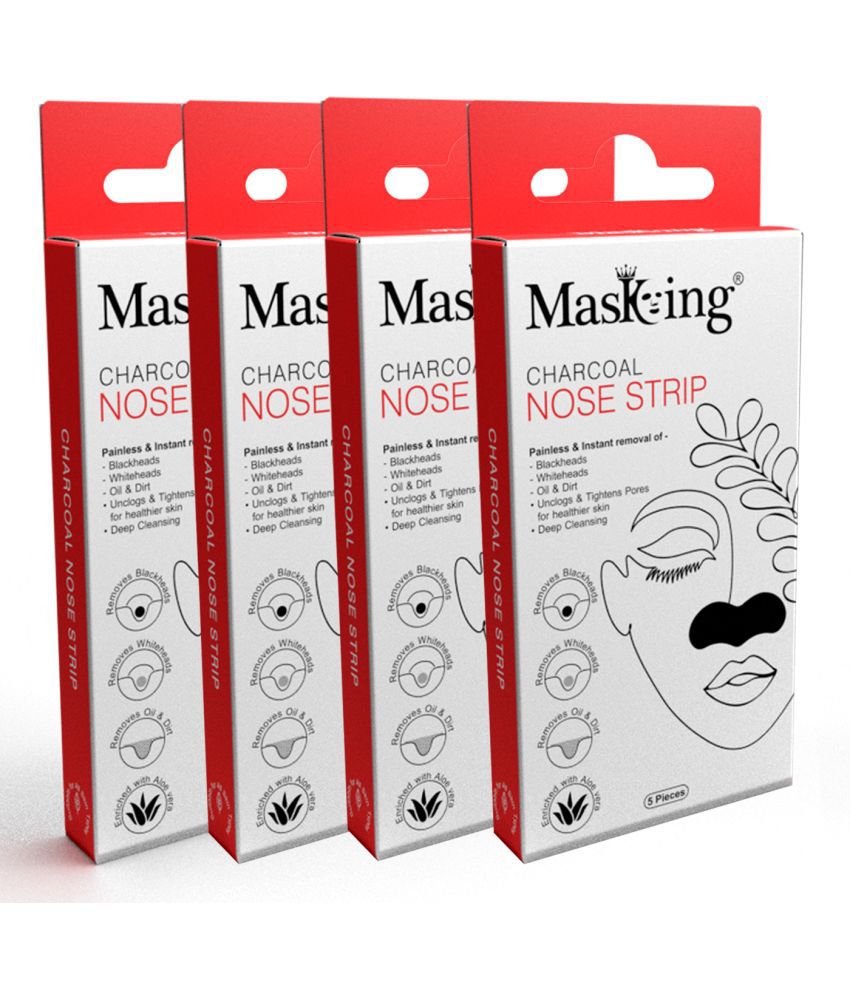     			Masking Charcoal Nose Strip - Blackhead  Removal Nose Strip (20 Strips) Cleanser 100 mL Pack of 4