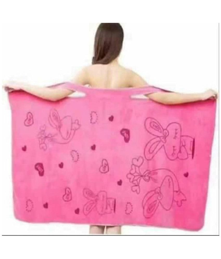 RAVARIYA GRAPHICS Single Non Terry Bath Towel Pink