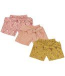 K&U Pack of 3 Girls Polyester Hot Pants ( Bright Yellow )