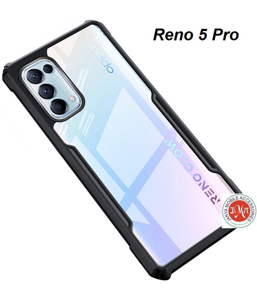     			JMA Black Shock Proof Case For Oppo Reno 5 Pro - Slim Hybrid TPU Bumper Case