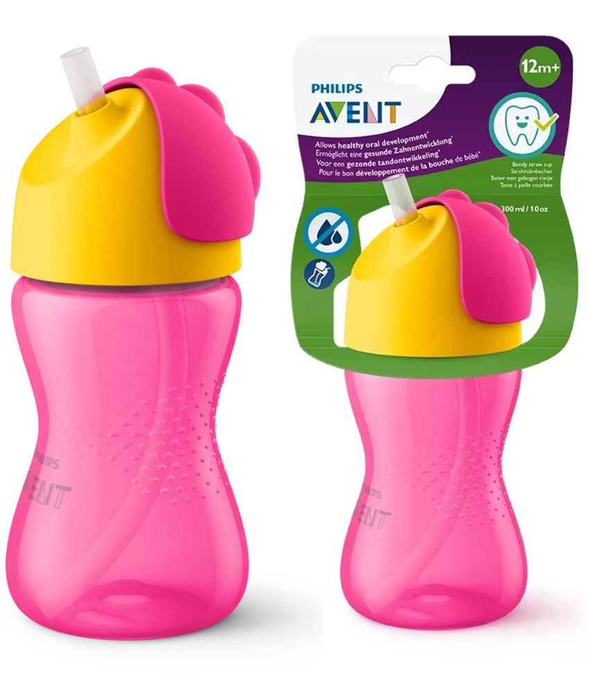     			Philips Avent Pink Plastic Straw sippers