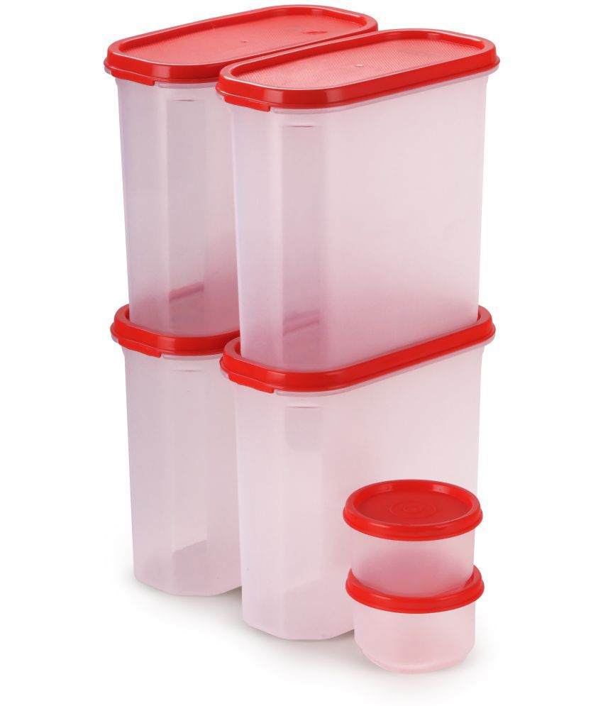     			Oliveware Polyproplene Red Dal Container ( Set of 6 )