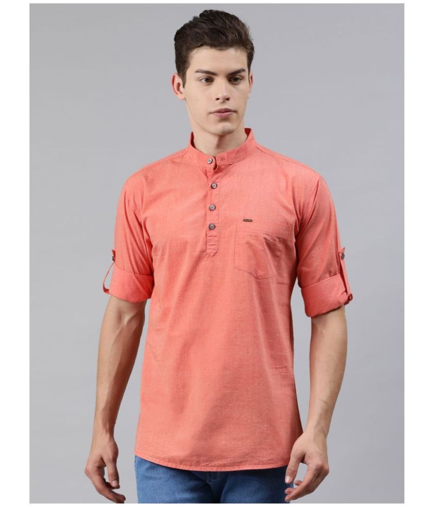     			Urbano Fashion 100 Percent Cotton Orange Shirt Single