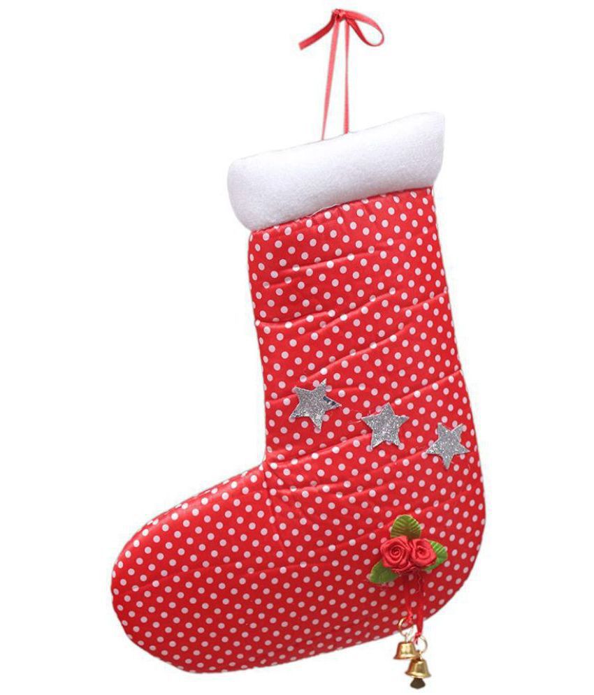     			Tickles Soft Stuffed Plush Animal Red Merry Christmas Santa Claus Sock X-MAS Tree Decoration Gift Kids (Color: Red Size:30 cm)