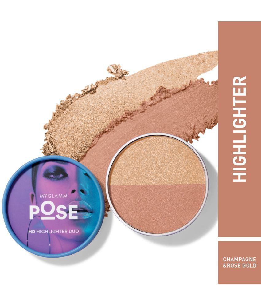     			MyGlamm POSE HD Highlighter Duo-Champagne , Rose Gold-10gm