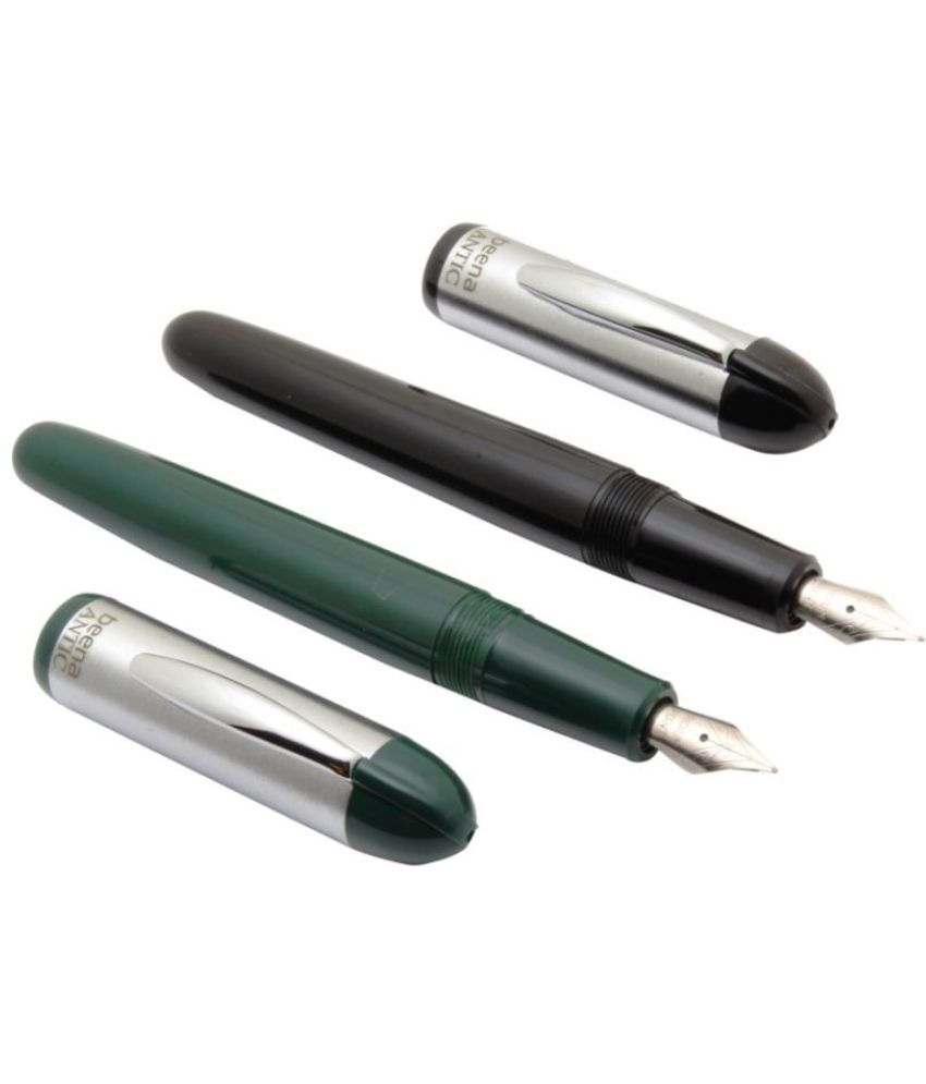     			Srpc Beena Antic Fountain Pens 3in1 Ink Filling Mechanism Steel Cap - Green & Black