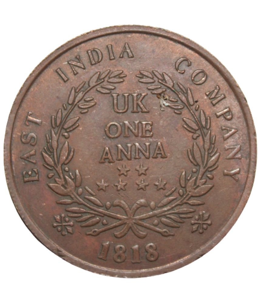     			1 Anna (1818) "Backside Mata Laxmi" East India Company Rare Token Coin