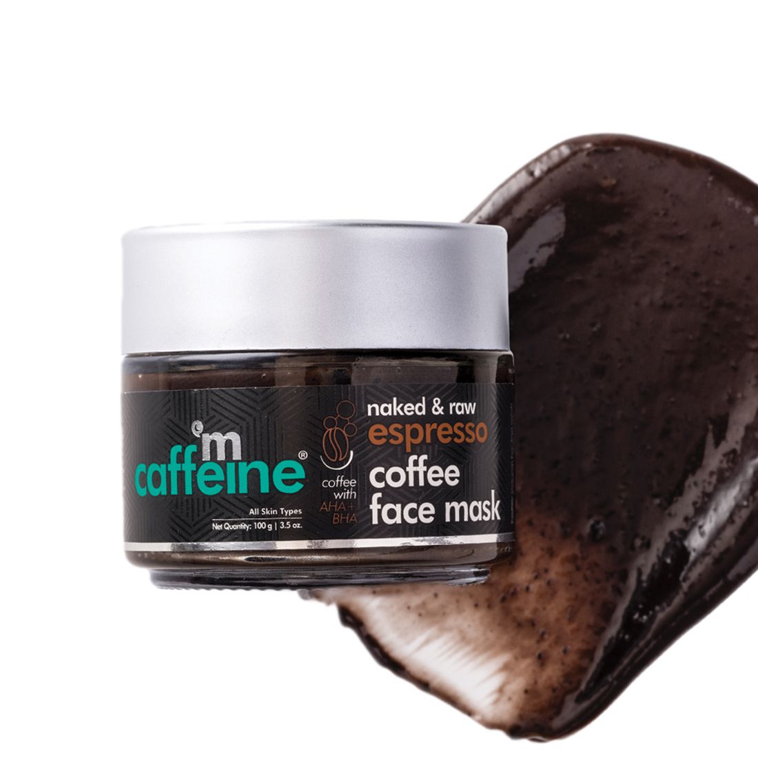 mCaffeine Espresso Coffee Face Mask with Natural AHA & BHA for Exfoliation & Pore Tightening (100 g)