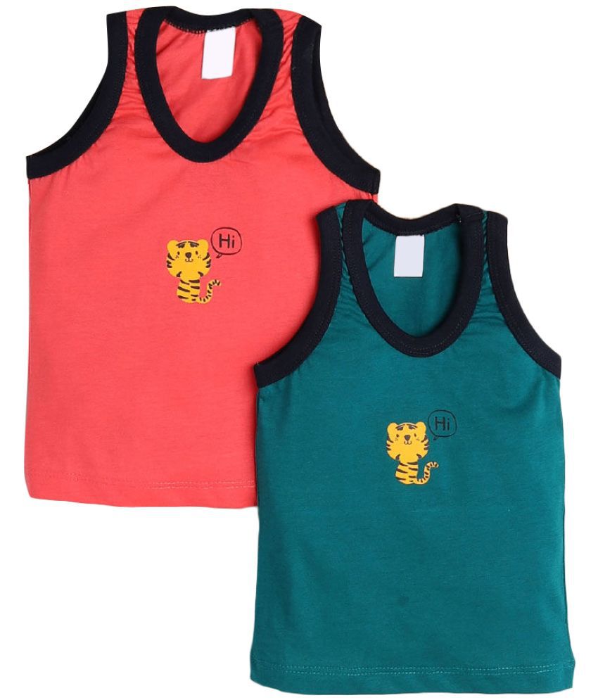 Hopscotch Baby Boys Cotton Printed Vest Pack Of 2 in Multi Color For Ages 0-6 Months (NPL-3696864)