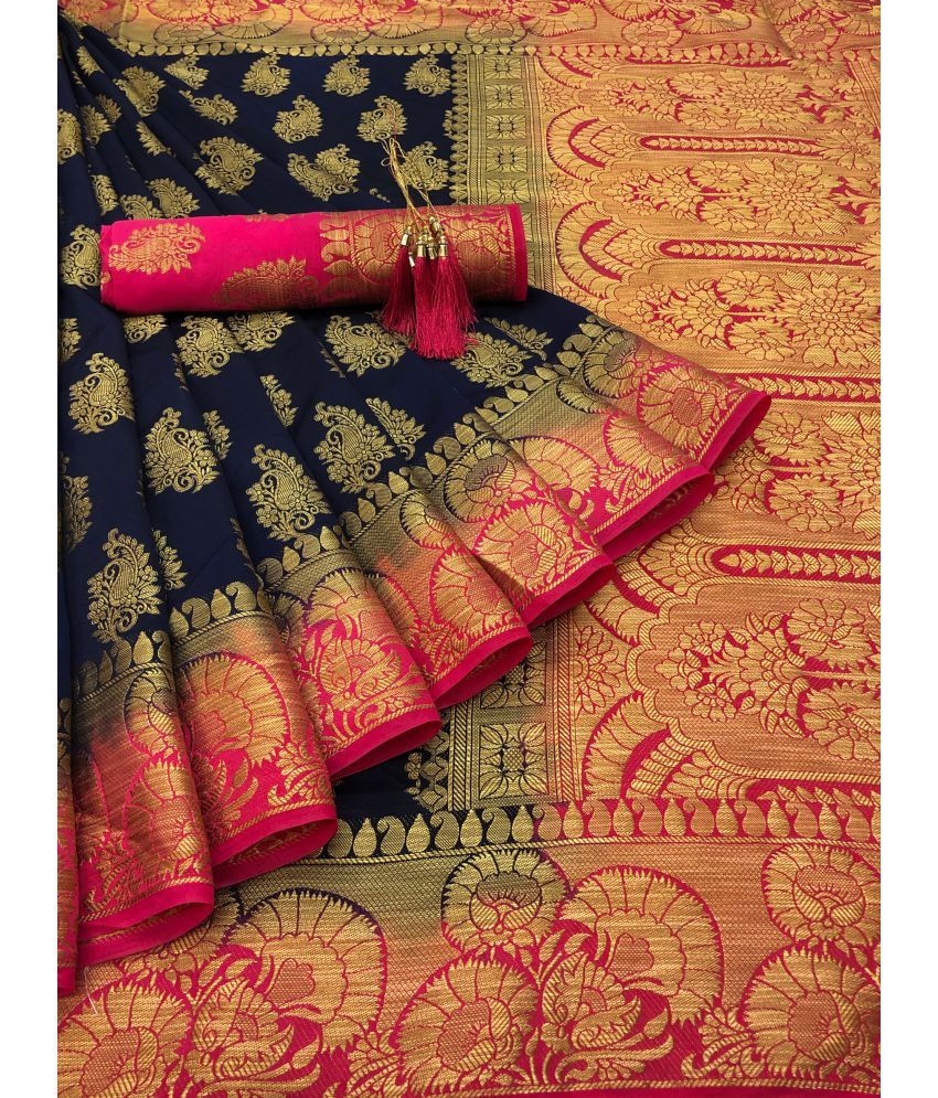     			SSP TEX - Multicolor Silk Saree With Blouse Piece (Pack of 1)