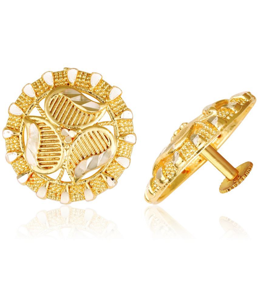     			Vighnaharta Allure Beautiful Earrings Feminine Glittering Gold Plated Screw back stud earring for Women and Girls [VFJ1490ERG]
