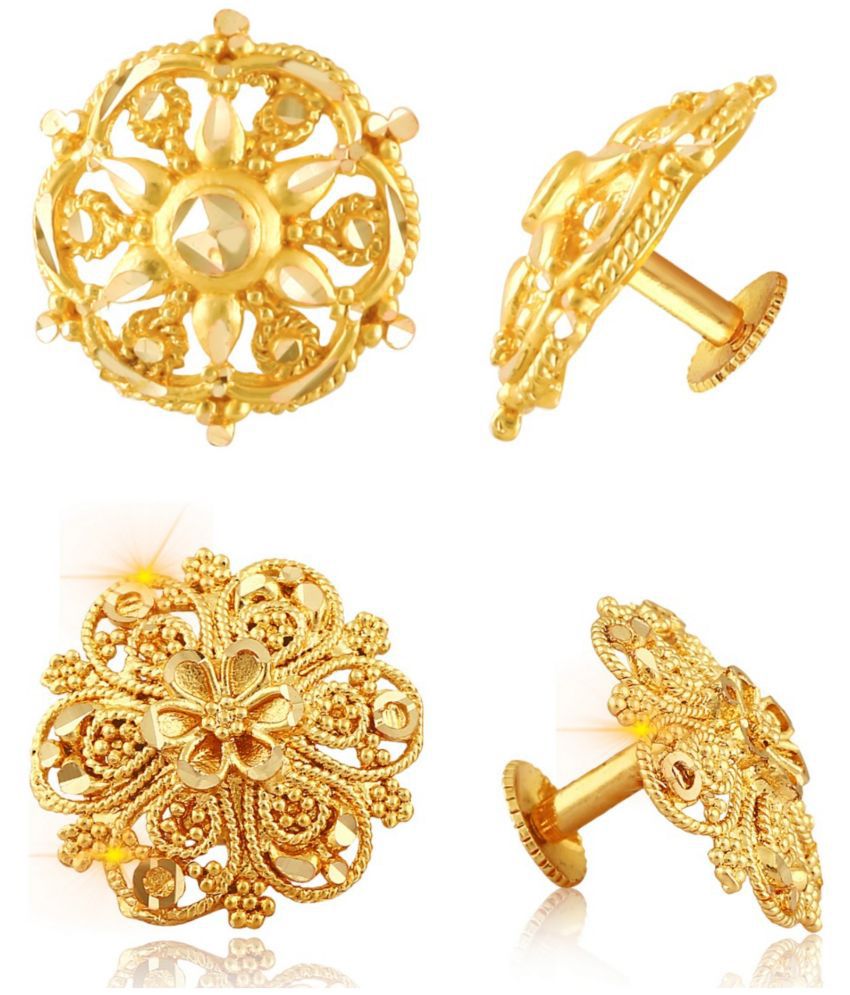     			Vighnaharta Everyday wear Gold plated alloy Earring, Stud, Stud Earring for Women and Girls ( Pack of - 2 pair Earring) - VFJ1432-1086ERG
