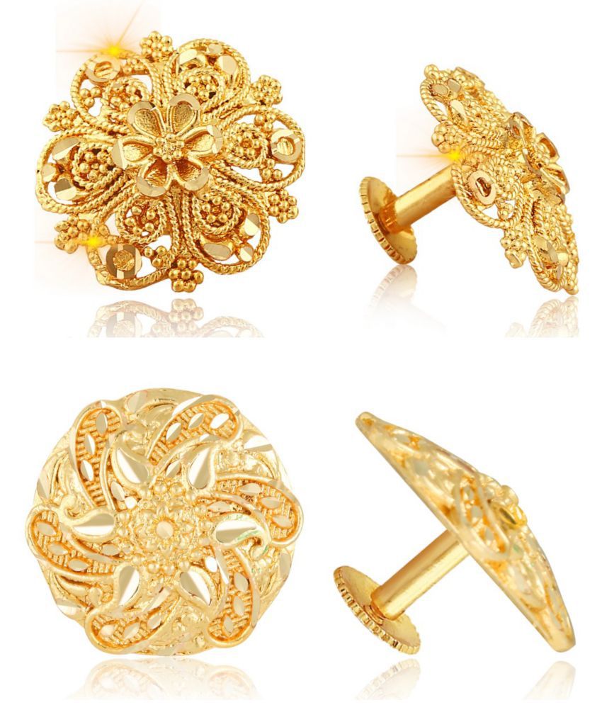     			Vighnaharta Everyday wear Gold plated alloy Earring, Stud, Stud Earring for Women and Girls ( Pack of - 2 pair Earring) - VFJ1269-1086ERG