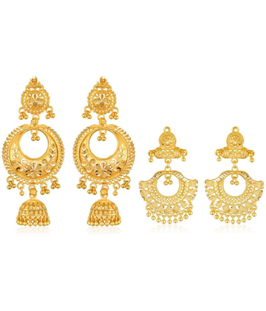     			Vighnaharta Sizzling Chunky Alloy Gold Plated Jhumki and Chandbali Earring Combo set For Women and Girls  Pack of- 3 Pair Earrings VFJ1333-1461ERG