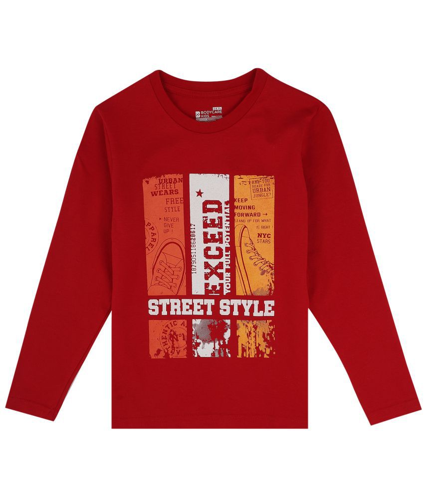     			BOYS TSHIRT ROUND NECK FULL SLEEVES SOLID RED