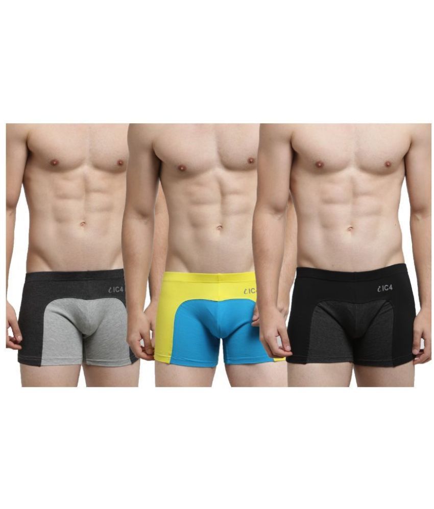     			IC4 - Multicolor Cotton Blend Men's Trunks ( Pack of 3 )