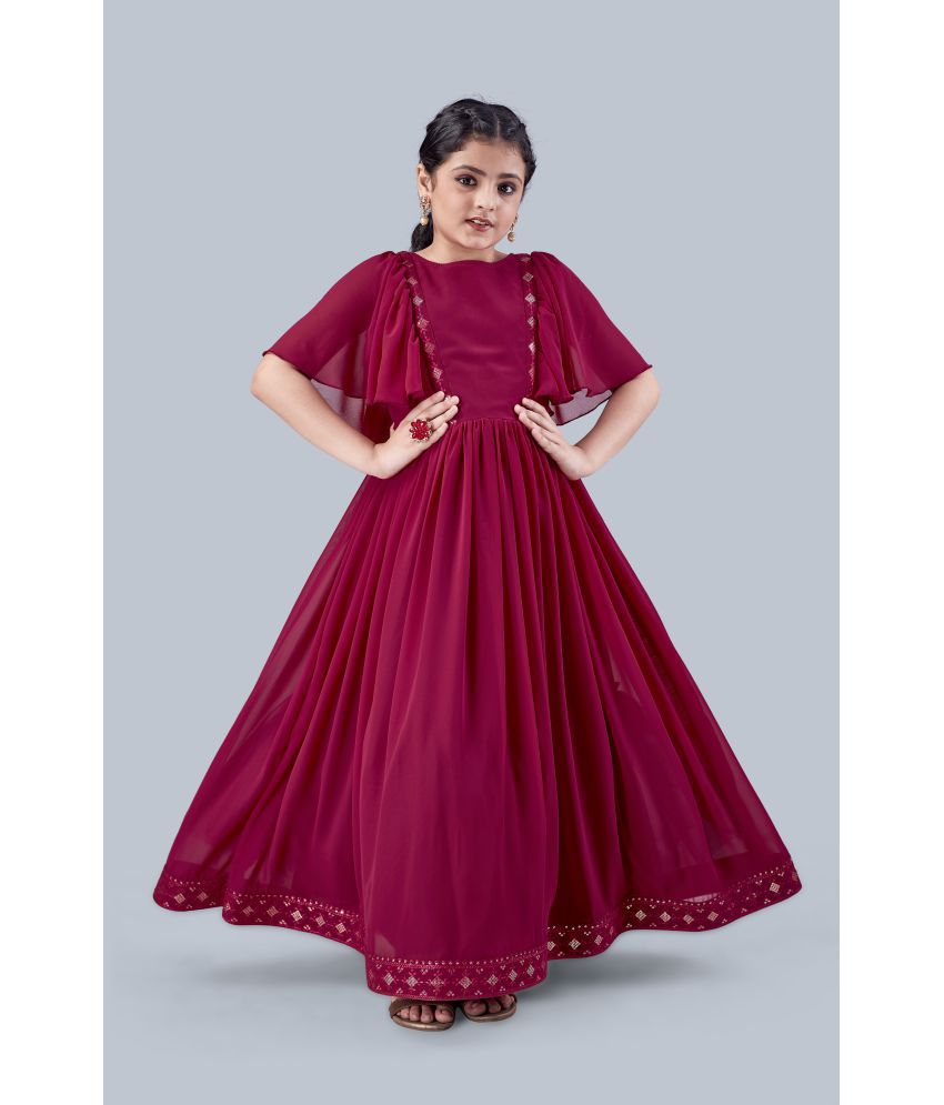     			Mirrow Trade Girls Maxi Length Embroidered Dress