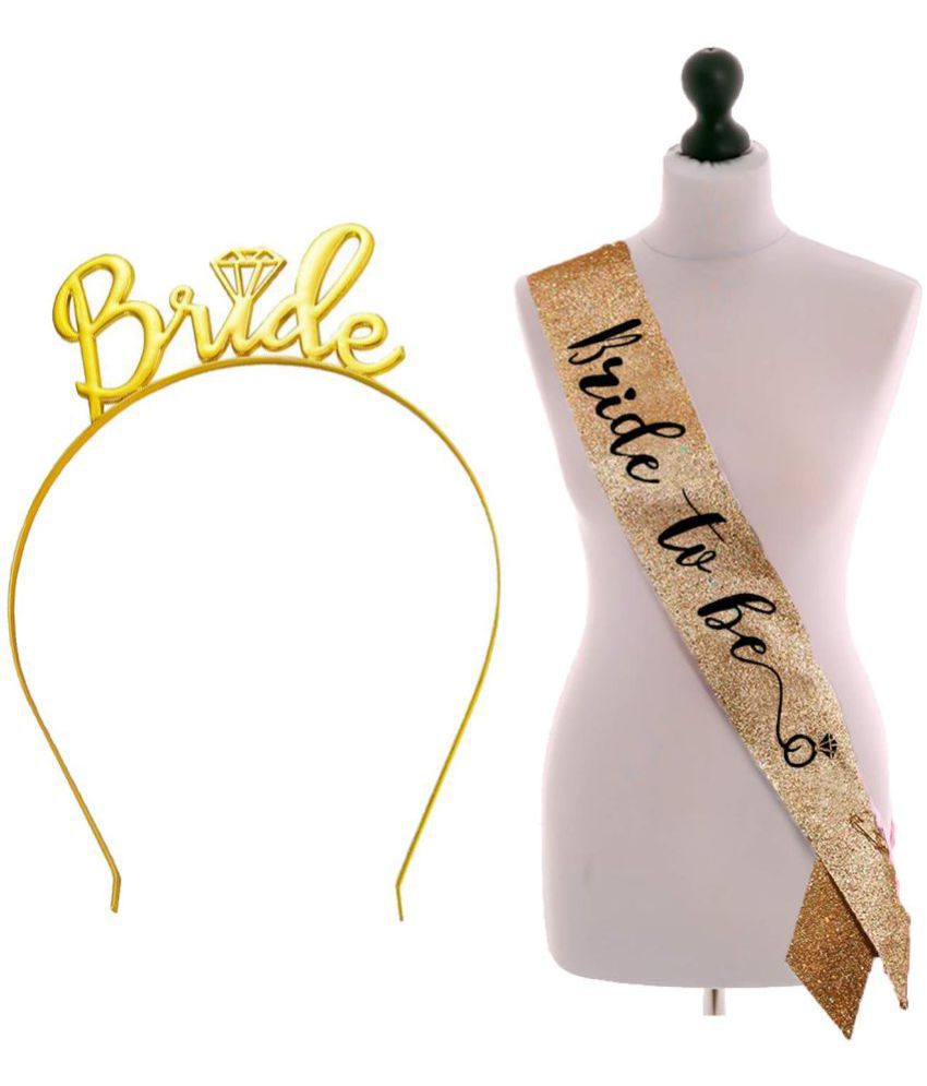     			Party Propz Bride To Be Glitter Sash With Hairband For Bride To Be Or Bachelorette Parties