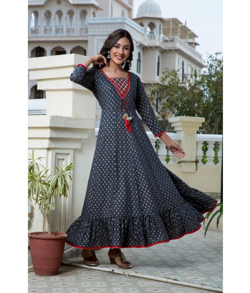 OuterWear Multicoloured Cotton Anarkali Kurti  Buy OuterWear Multicoloured  Cotton Anarkali Kurti Online at Best Prices in India on Snapdeal
