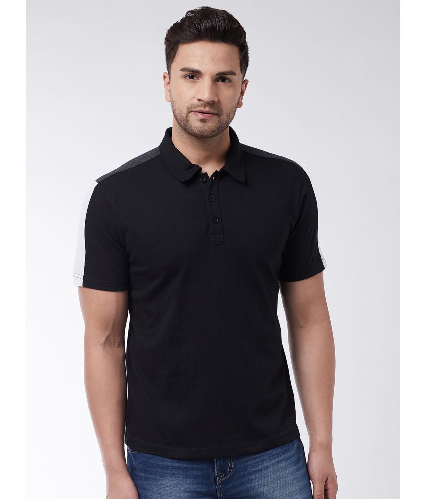     			Gritsones Black Cotton Blend Solids T-Shirt Single Pack