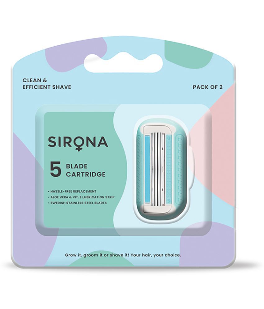     			Sirona Hair Removal Razor Blades/Refills/Cartridges for Women - Pack of 2 | 5 Swedish Stainless Steel Blades