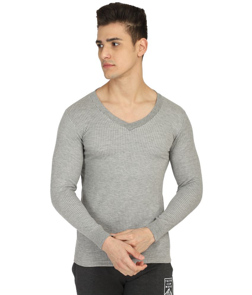 Bodycare - Grey Cotton Blend Men's Thermal Tops ( Pack of 1 )