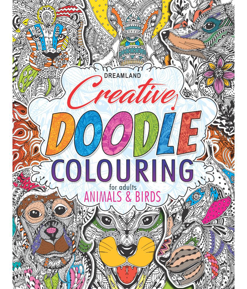     			Creative Doodle Colouring - Animals & Birds - Colouring Books for Peace and Relaxation