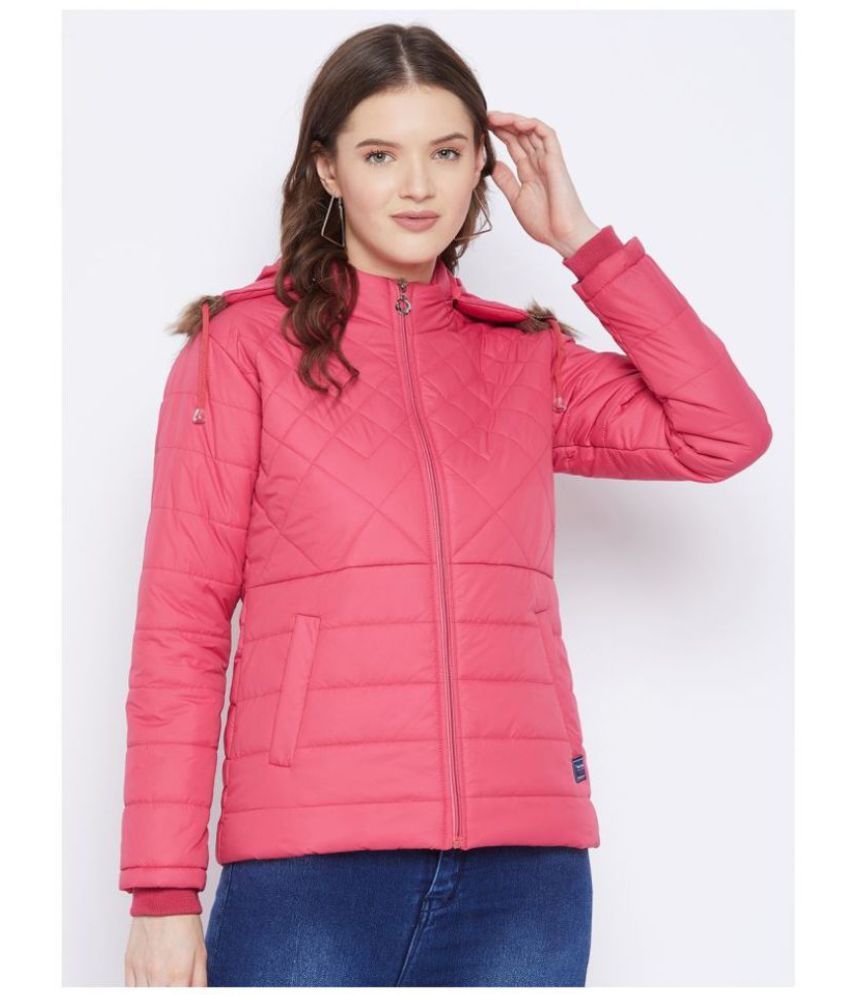     			VERO AMORE Polyester Pink Parka Jackets Single