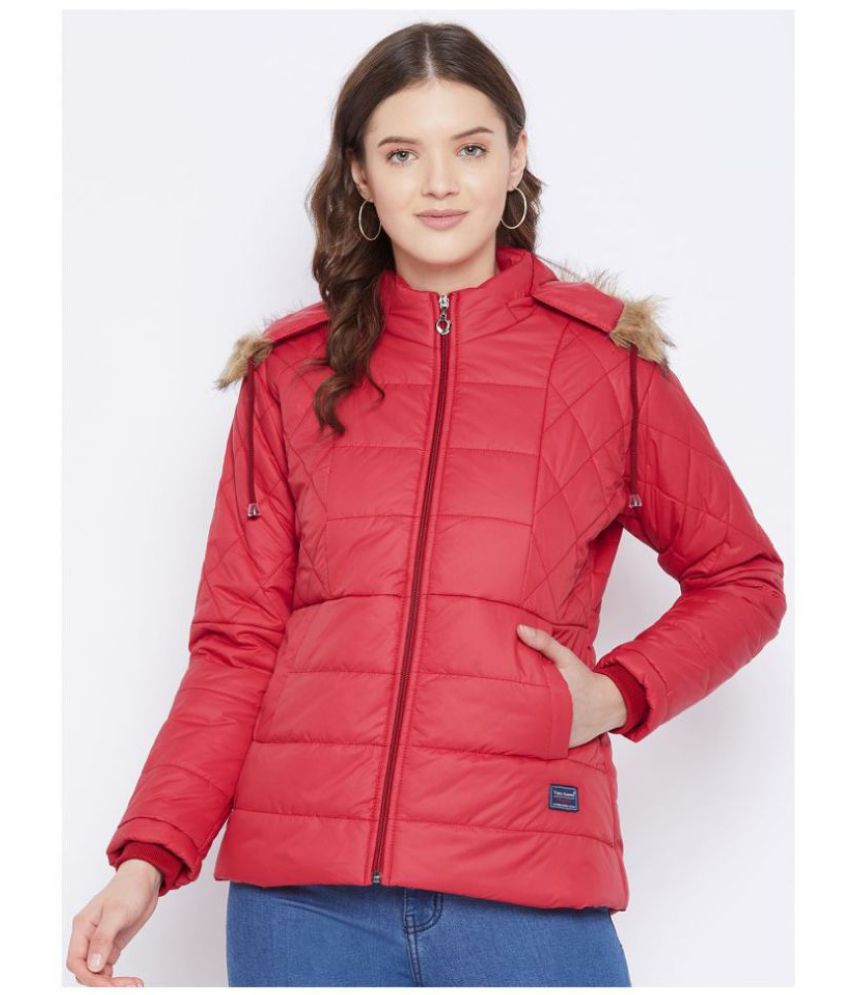 VERO AMORE Polyester Red Parka Jackets Single