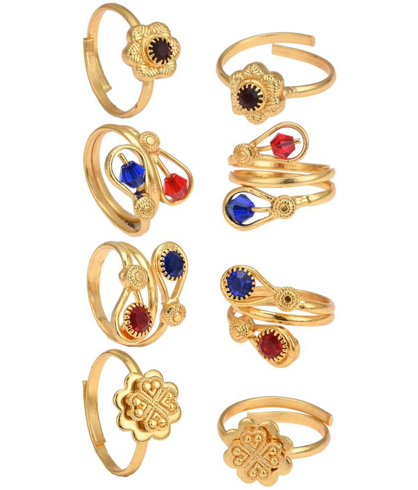     			AanyaCentric Gold Plated 4 Pair Toe Rings