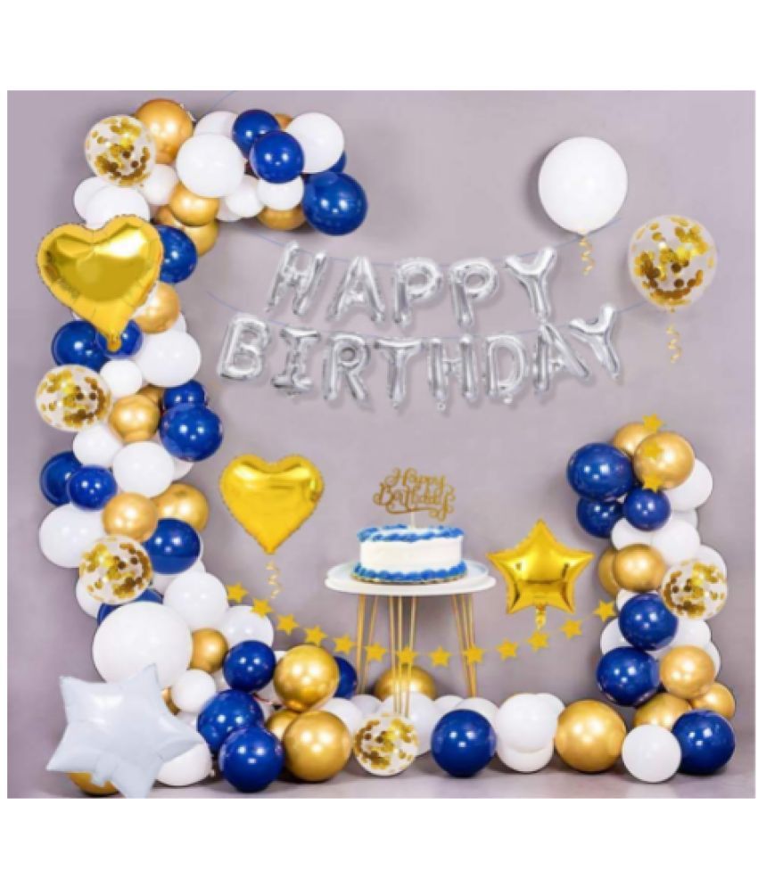     			Blooms Event Blue Happy Birthday Decoration Kit Combo 58pcs Combo Set