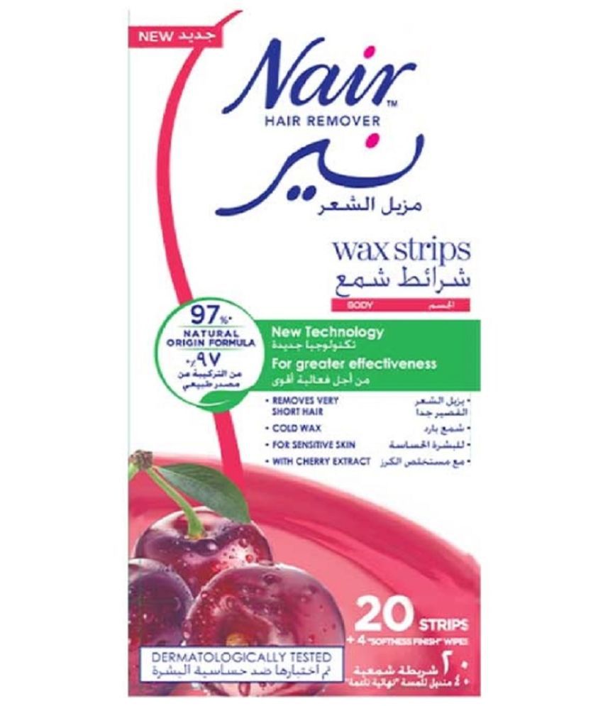 Nair Cherry Body Wax For Woman Wax Strips for 20 Pcs