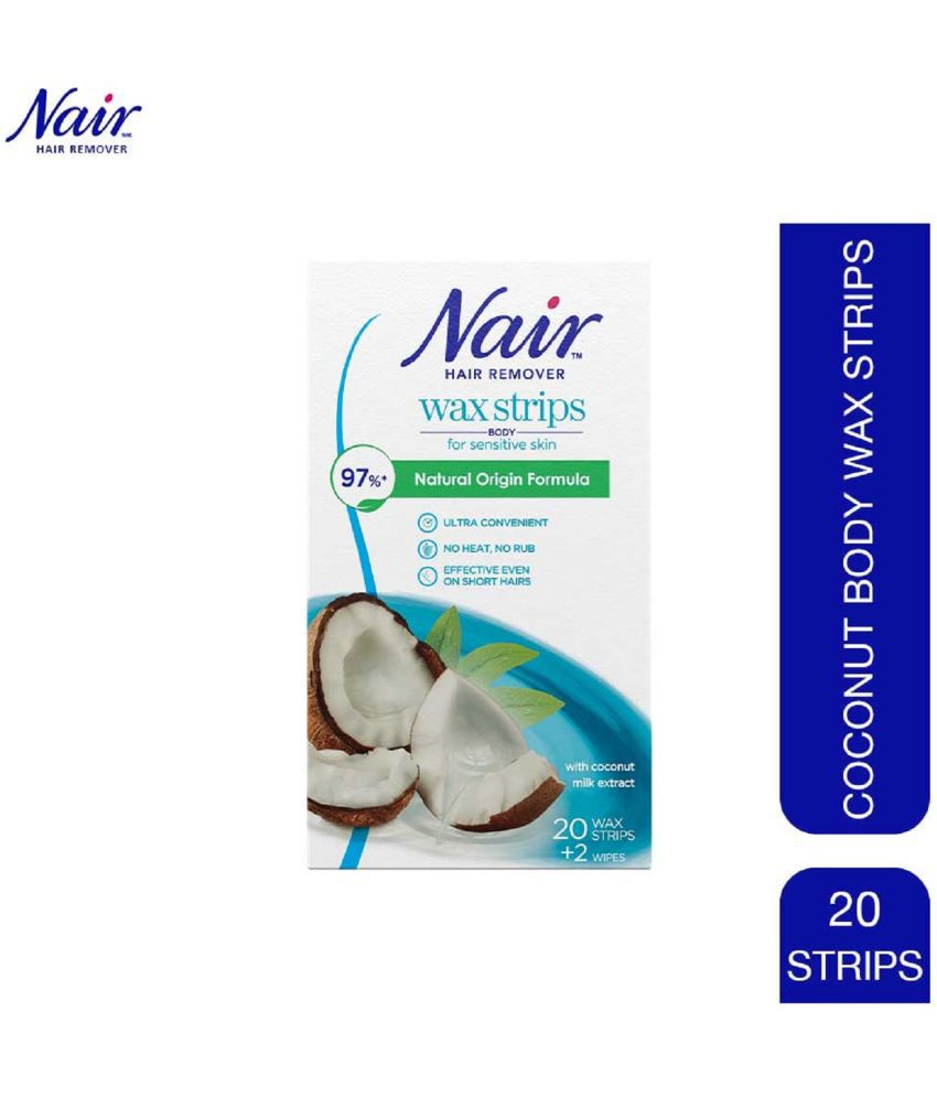 Nair Coconut Body Wax For Woman Wax Strips for All Purpose 20 Pcs
