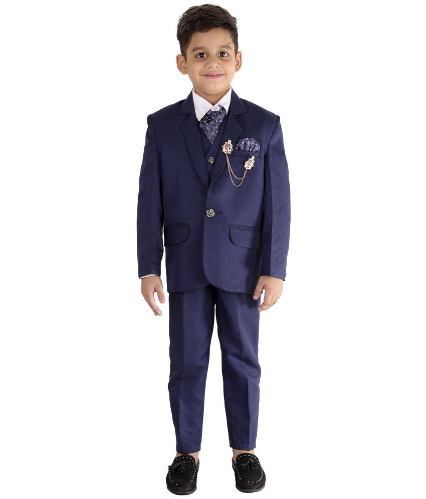     			Fourfolds Boys Polyester Suit ( Pack of 1 , Blue )