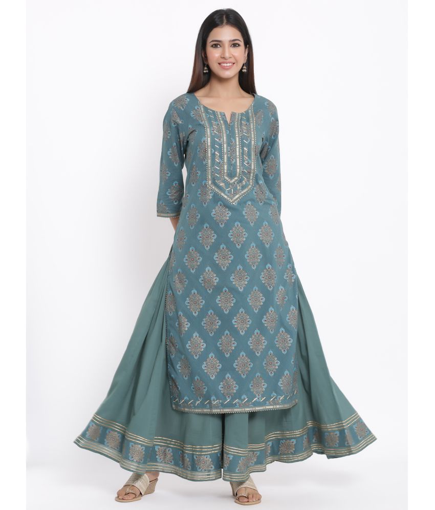     			KIPEK Cotton Kurti With Sharara And Gharara - Stitched Suit Single