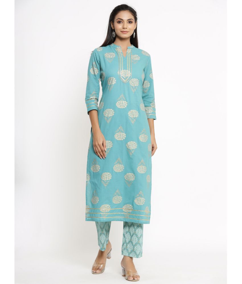     			KIPEK - Sea Green Straight Rayon Women's Stitched Salwar Suit ( Pack of 1 )