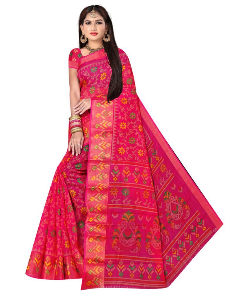     			AARTI SELECTION Pink cotton Saree -