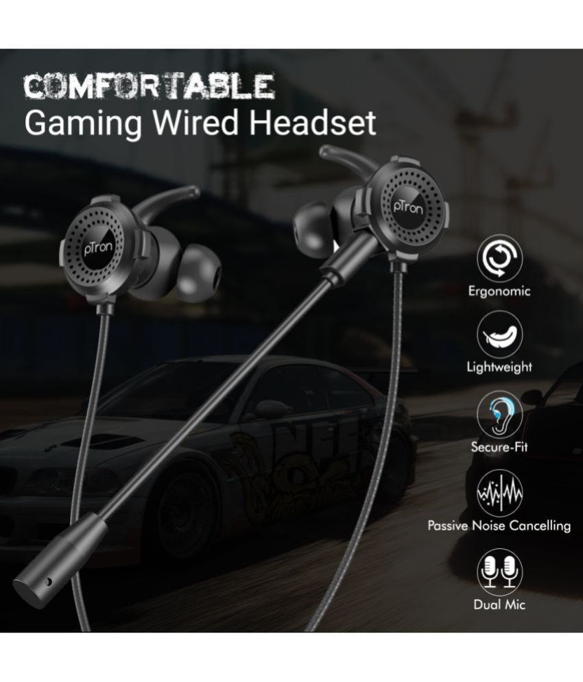 Buy pTron Boom Gaming Wired Headphones 