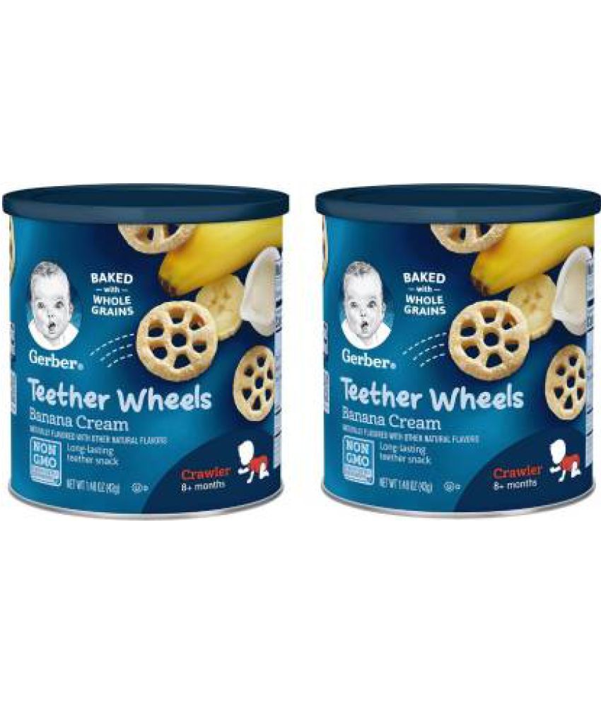 Gerber Teether Wheels, Banana Cream, PO2 Biscuits for 6 Months + ( 84