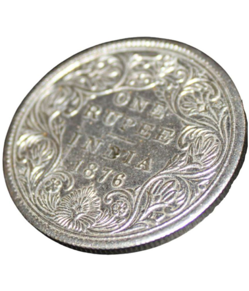     			Flipster - 1 Rupee 1876 Victoria Queen india Silverplated Fancy Rare Coin 1 Numismatic Coins