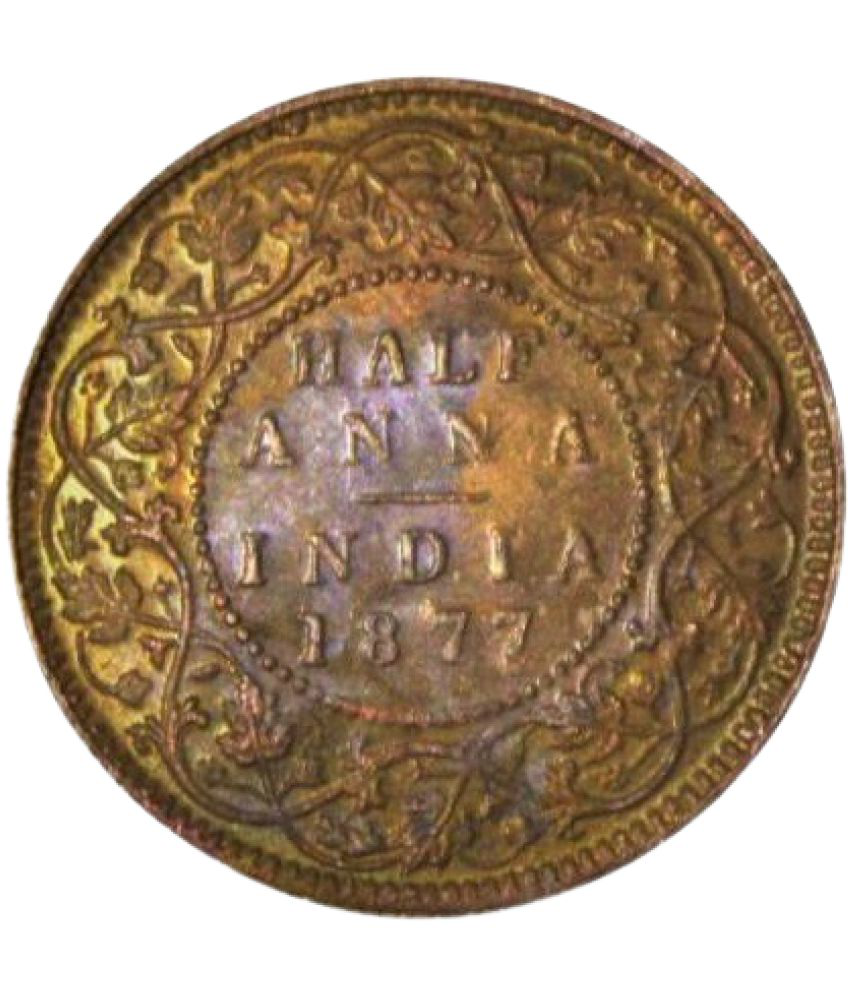     			Half Anna (1877) "Victoria Empress" British India Rare Coin