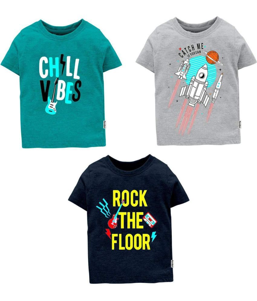     			NammaBaby Pack of 3 Boys Cotton Blend T-Shirt ( Multi Color )