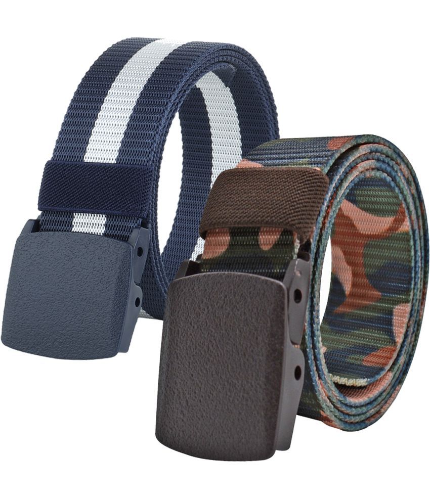     			Loopa Multi Nylon Casual Belt Pack of 2