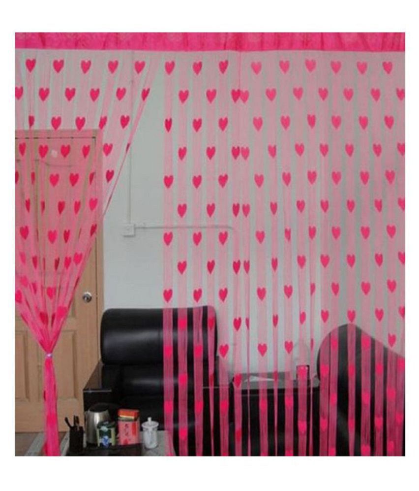     			Tanishka Fabs Others Semi-Transparent Rod Pocket Door Curtain 7 ft Single -Pink