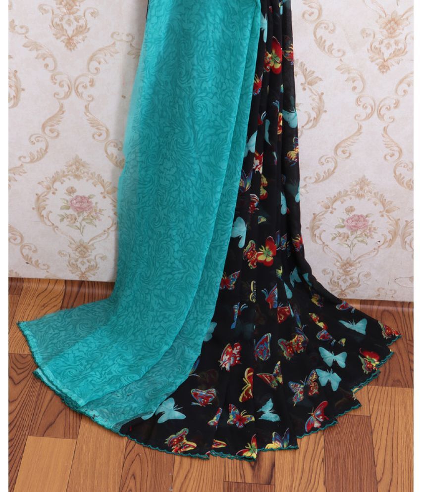     			AARTI SELECTION LightBlue Chiffon Saree -