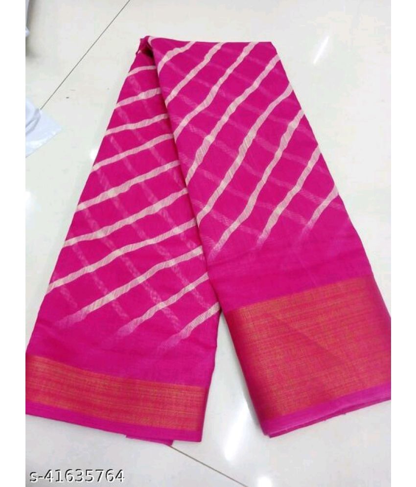     			AARTI SELECTION Pink Cotton Saree -