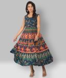 Frionkandy Cotton Multi Color Fit And Flare Dress