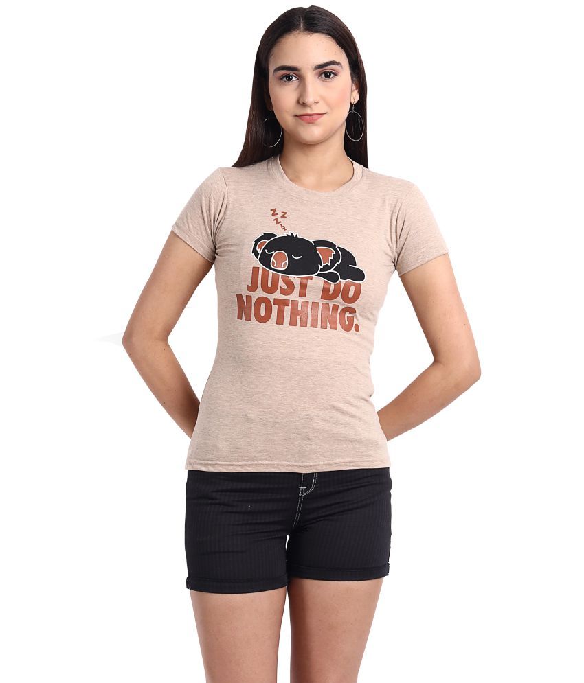     			Fabflee Cotton Brown T-Shirts - Single